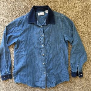 Westbound Blue Denim Shirt with contrast ingredient Collar